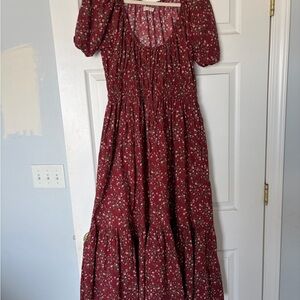 Christy Dawn Brynne Burgundy Floral Maxi Dress